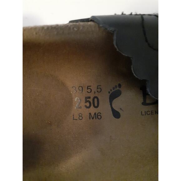 Betula by Birkenstock Ladies Black Jeweled 2 Strap Slip On Footbed Sandals 8 - Picture 4 of 6